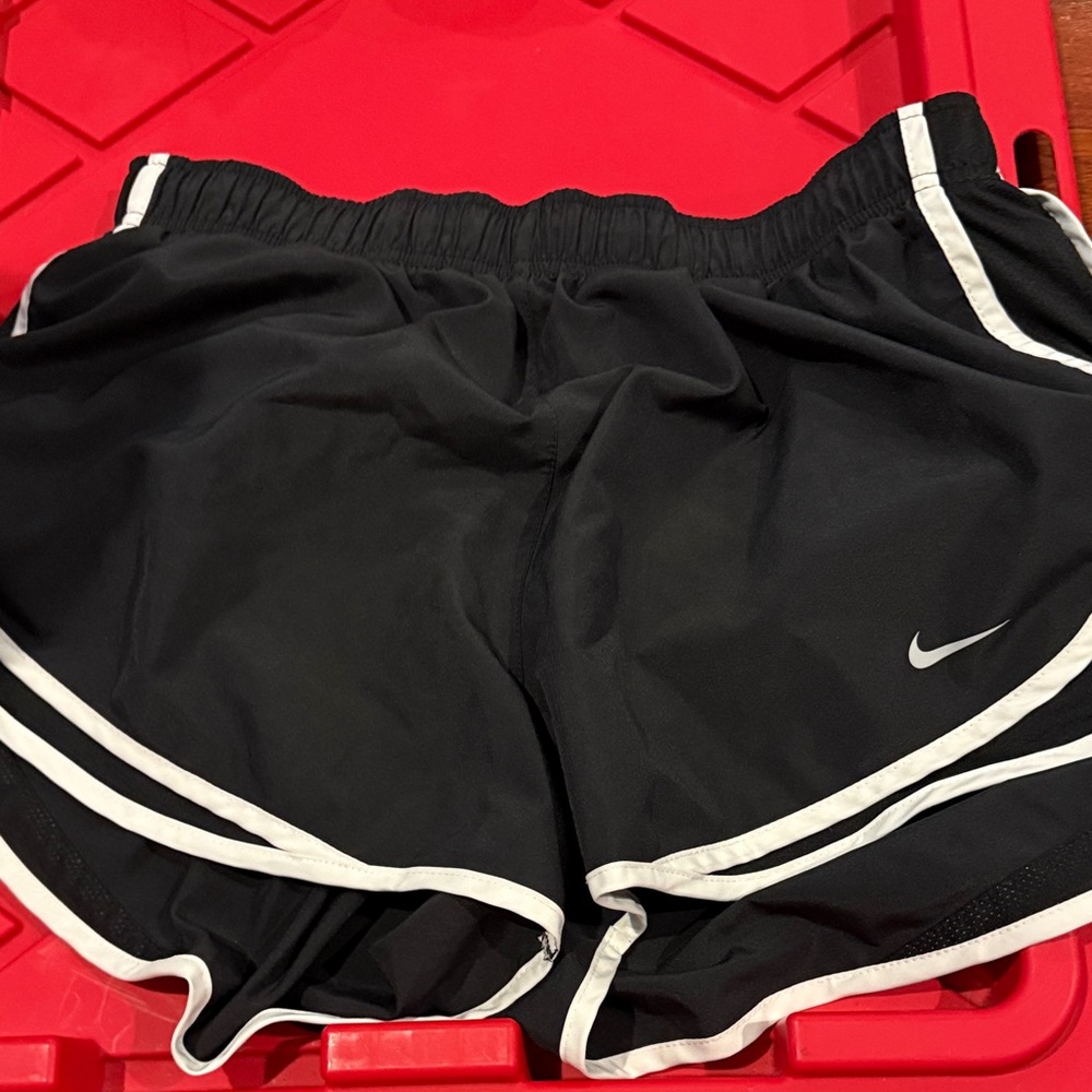 Nike Women's Black and White Athletic Shorts